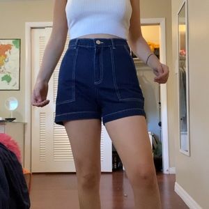 Carpenter Style Denim Shorts